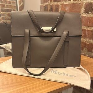 Max Mara Taupe Leather Handbag